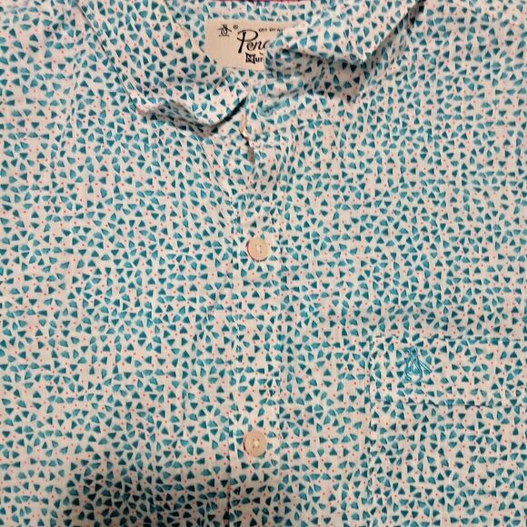 Penguin Slim Fit Blue XXL Short Sleeve Business Casual, Minimalist, Chic Shirt. - Picture 2 of 16